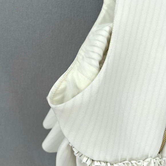 KIMBERLY GOLDSON Jah Top Shirt Womens Medium Off White Stripe V-neck Sleeveless - Picture 16 of 16